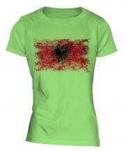 Albania Distressed Flag Ladies T-Shirt