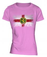 Alderney Distressed Flag Ladies T-Shirt