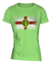 Alderney Distressed Flag Ladies T-Shirt