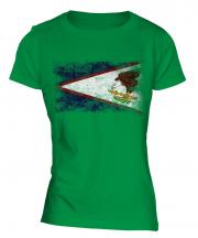 American Samoa Distressed Flag Ladies T-Shirt