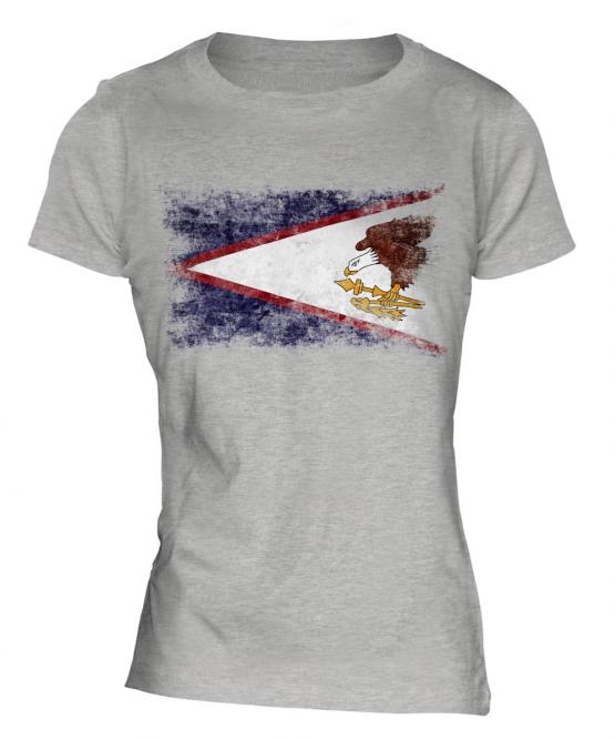 American Samoa Distressed Flag Ladies T-Shirt