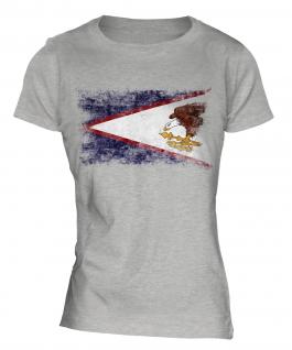American Samoa Distressed Flag Ladies T-Shirt