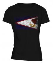 American Samoa Distressed Flag Ladies T-Shirt
