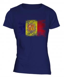 Andorra Distressed Flag Ladies T-Shirt