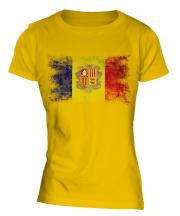 Andorra Distressed Flag Ladies T-Shirt