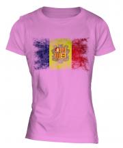 Andorra Distressed Flag Ladies T-Shirt