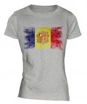 Andorra Distressed Flag Ladies T-Shirt