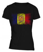 Andorra Distressed Flag Ladies T-Shirt