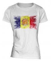 Andorra Distressed Flag Ladies T-Shirt
