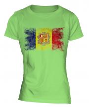 Andorra Distressed Flag Ladies T-Shirt