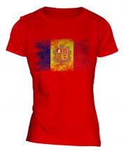 Andorra Distressed Flag Ladies T-Shirt