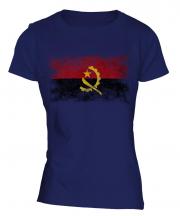 Angola Distressed Flag Ladies T-Shirt