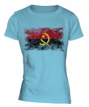 Angola Distressed Flag Ladies T-Shirt