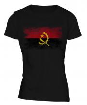 Angola Distressed Flag Ladies T-Shirt