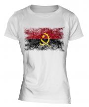 Angola Distressed Flag Ladies T-Shirt