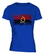 Angola Distressed Flag Ladies T-Shirt