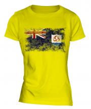 Anguilla Distressed Flag Ladies T-Shirt