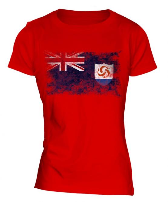 Anguilla Distressed Flag Ladies T-Shirt