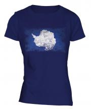 Antartica Distressed Flag Ladies T-Shirt