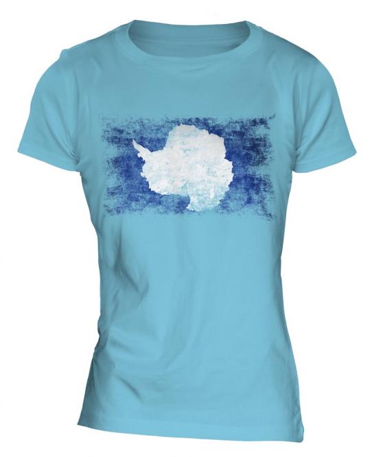 Antartica Distressed Flag Ladies T-Shirt