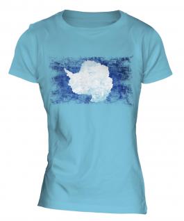 Antartica Distressed Flag Ladies T-Shirt