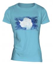 Antartica Distressed Flag Ladies T-Shirt