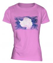 Antartica Distressed Flag Ladies T-Shirt