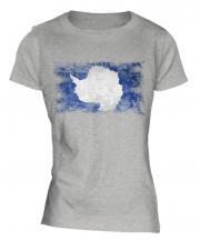 Antartica Distressed Flag Ladies T-Shirt