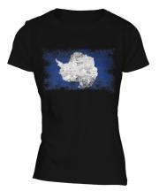 Antartica Distressed Flag Ladies T-Shirt