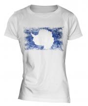 Antartica Distressed Flag Ladies T-Shirt