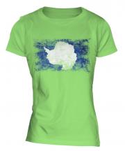 Antartica Distressed Flag Ladies T-Shirt