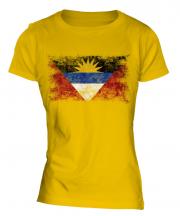 Antigua And Barbuda Distressed Flag Ladies T-Shirt