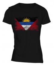 Antigua And Barbuda Distressed Flag Ladies T-Shirt