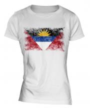 Antigua And Barbuda Distressed Flag Ladies T-Shirt