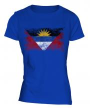 Antigua And Barbuda Distressed Flag Ladies T-Shirt
