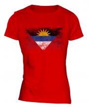 Antigua And Barbuda Distressed Flag Ladies T-Shirt