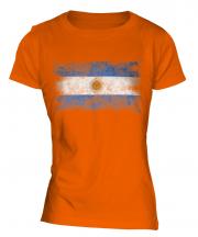 Argentina Distressed Flag Ladies T-Shirt