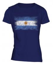 Argentina Distressed Flag Ladies T-Shirt