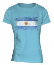 Argentina Distressed Flag Ladies T-Shirt