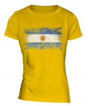 Argentina Distressed Flag Ladies T-Shirt