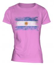 Argentina Distressed Flag Ladies T-Shirt