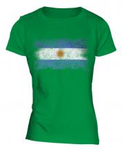 Argentina Distressed Flag Ladies T-Shirt