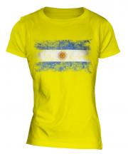Argentina Distressed Flag Ladies T-Shirt