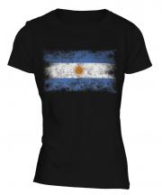 Argentina Distressed Flag Ladies T-Shirt