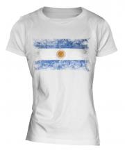 Argentina Distressed Flag Ladies T-Shirt