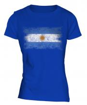 Argentina Distressed Flag Ladies T-Shirt
