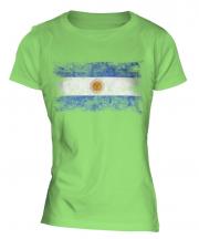 Argentina Distressed Flag Ladies T-Shirt