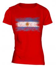 Argentina Distressed Flag Ladies T-Shirt