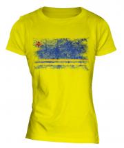 Aruba Distressed Flag Ladies T-Shirt