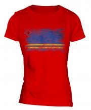 Aruba Distressed Flag Ladies T-Shirt